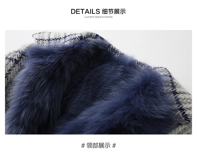 AYUSNUE Wool Coat Women Two Side Wear Wool Jacket Fox Fur Coat Women Overcoat Korean Winter Coat Women TLOOR0990 YY1393