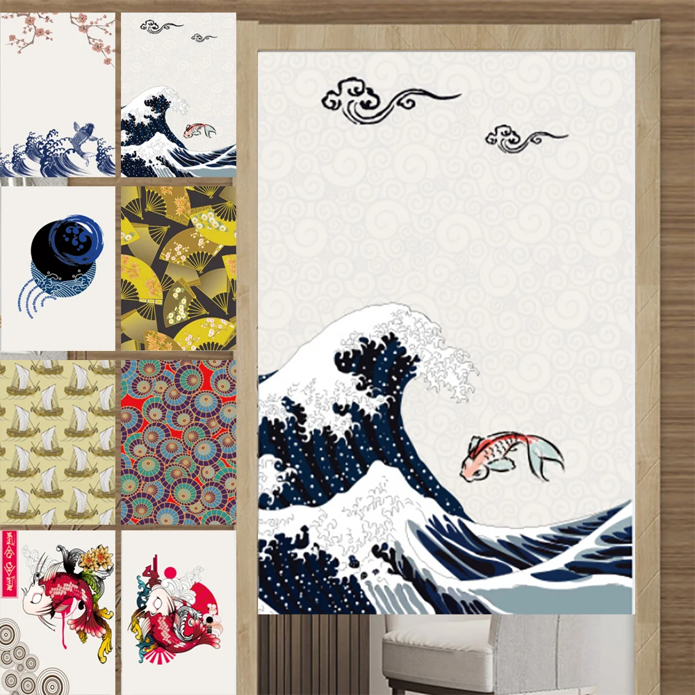 

Japanese Door Curtains Fabric Doorway Tapestry Linen Cotton Blackout Curtains For Living Room Bedroom Home Entrace Curtain Decor