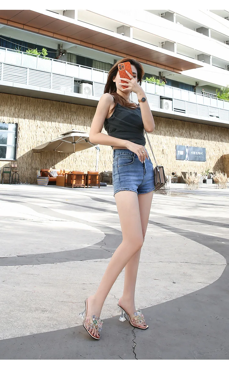 Rocwickline New Summer and Autumn Women's Super high heels Classics Slip-On Peep Toe Shallow Fashion Novelty Neutral Spike Heels