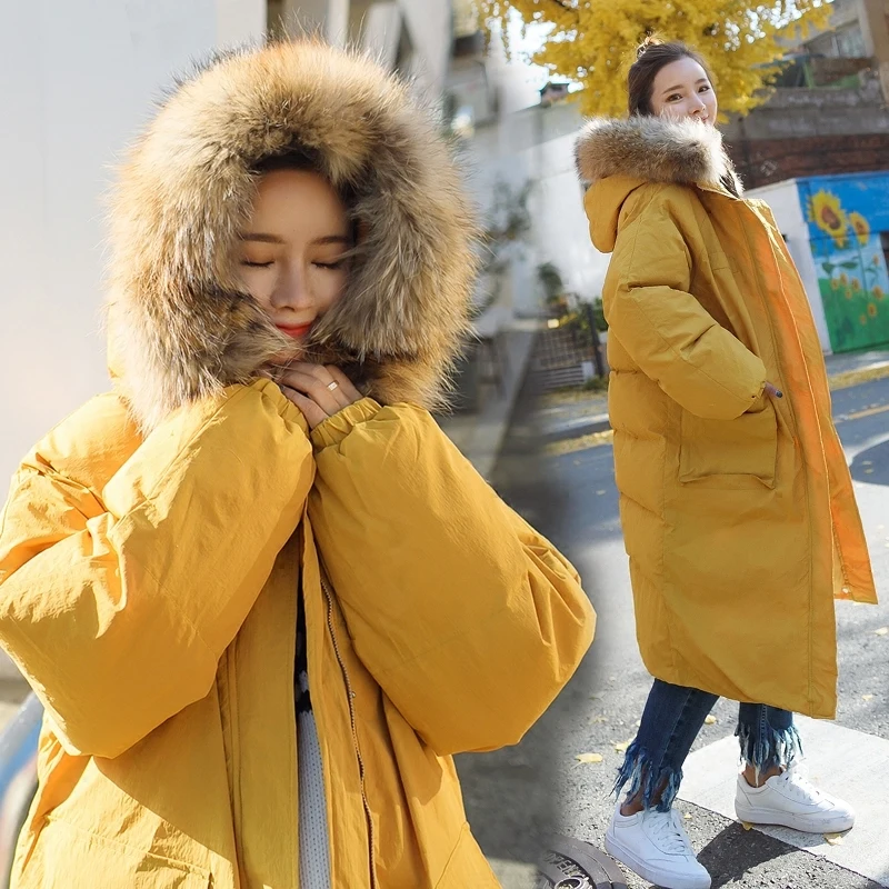 

Super Warm Winter Wadded Jacket Women 2020 New Long Parkas Hooded Large Faux Fur Cotton Padded Coat Female LX1080