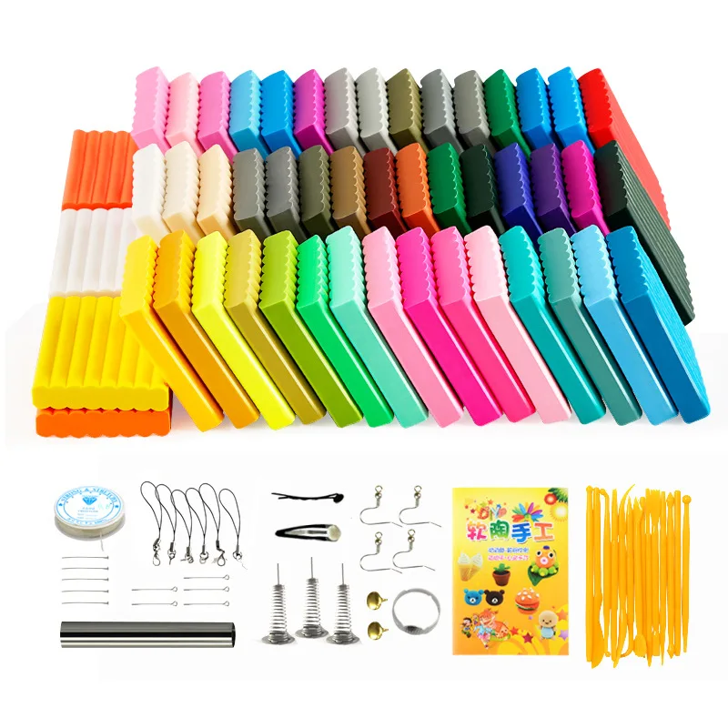 QMAY 50 Colors Polymer Clay Set, DIY Colored Clay Oven Bake Clay kit, Great  Gift for Kids