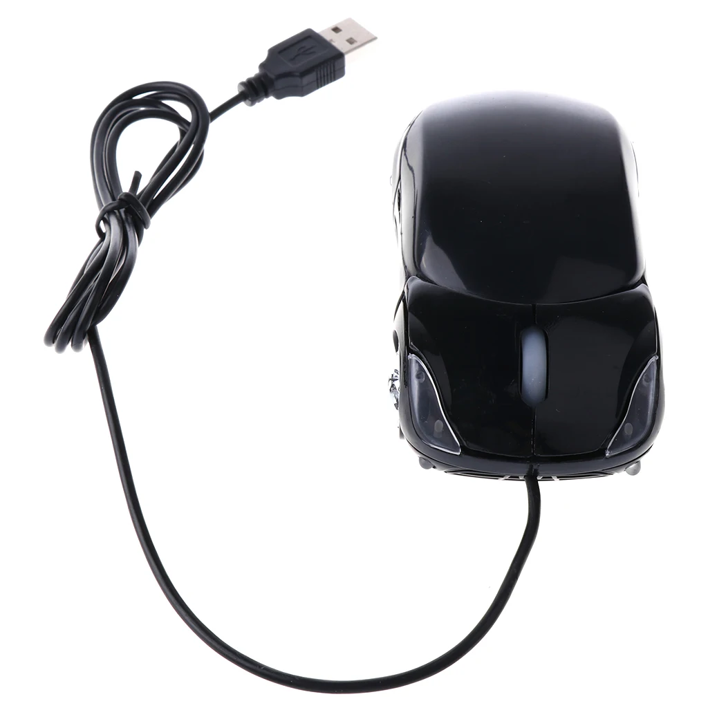 3D Car Shape USB Optical LED Light Wired Mouse Mice For Laptop Desktop