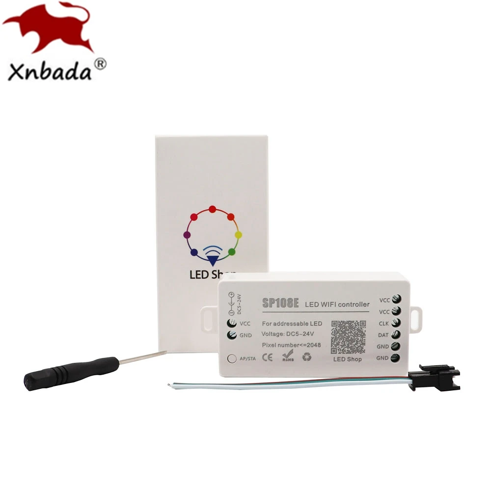 SP108E WS2811 WS2812B WIFI RGB Led Strip Pixel Controller Smart Phone APP For WS2813 SK9822 APA102 Led Light DC5 24V