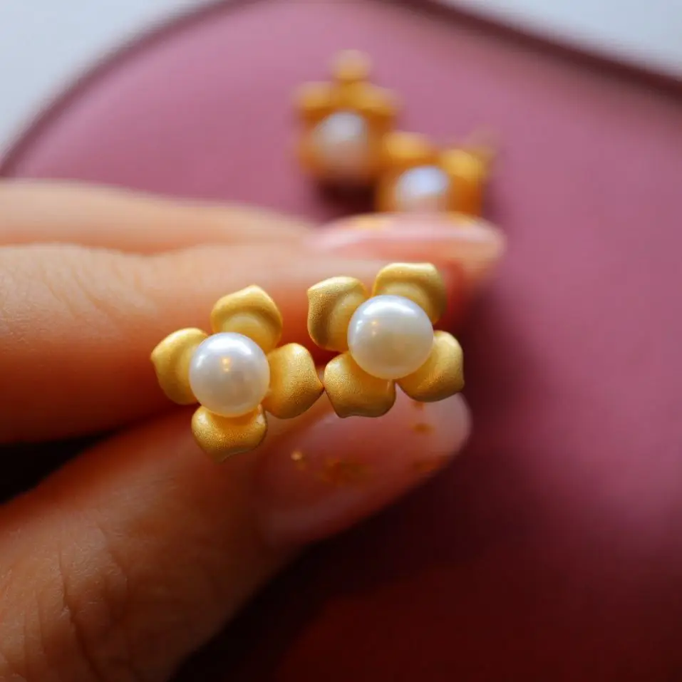 Женские винтажные серьги гвоздики из серебра 2020 пробы с натуральным