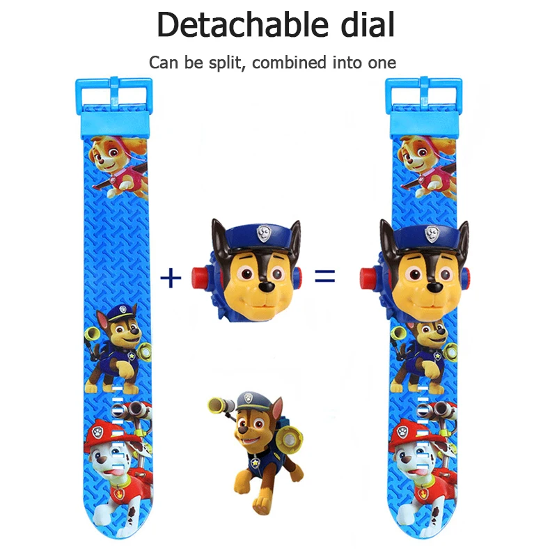 Paw patrol 3D проекционные часы игрушки набор фигурка на день рождения Аниме Фигурка Patrulla Canina игрушка подарок