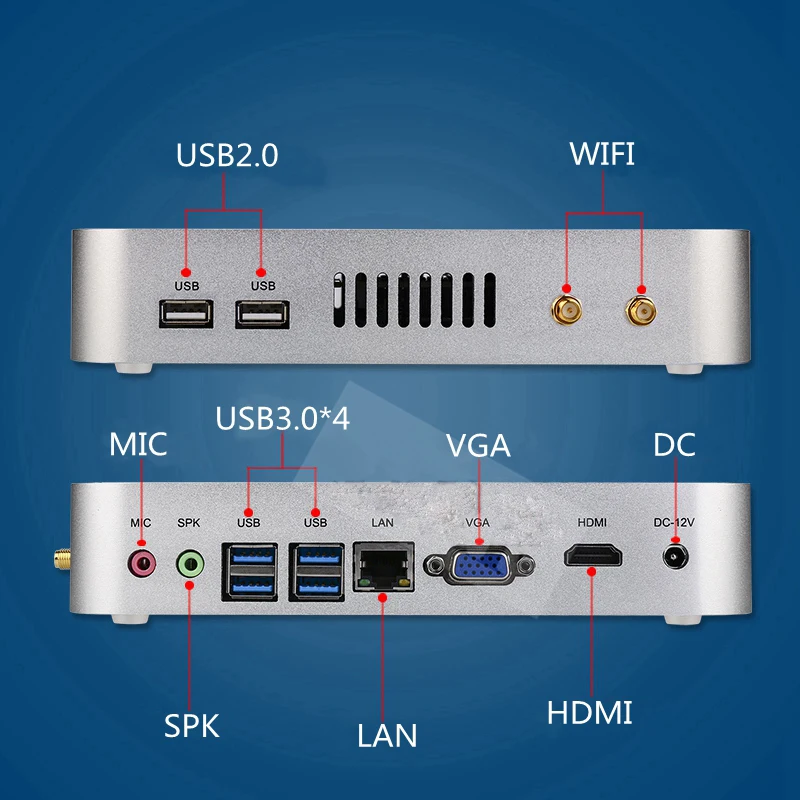 Linux Windows 10 pc i5 4200U 5550U i5 5250U 5200U i5 7200U CPU Fanless htpc 3 4