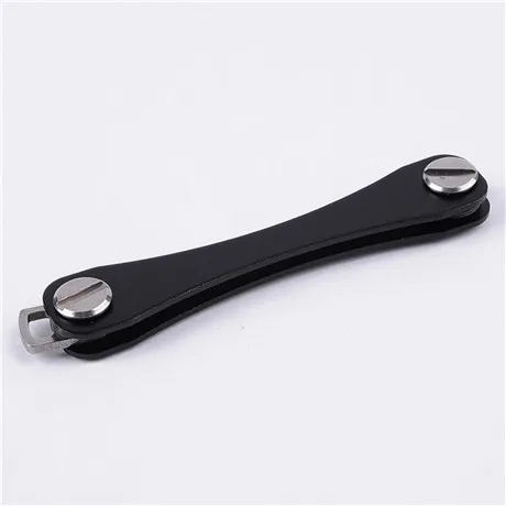 EDC GEAR Aluminum Hard Oxide Car Key Holder Clip Keys Organizer Folder Smart Keychain Outdoor Key Storage Collector screwdriver - Название цвета: Черный