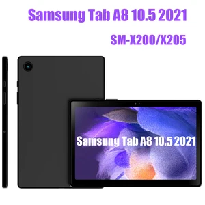 Funda negra de MatteTPU para Samsung Galaxy Tab A8, 2021, 10,5, SM-X200, antideslizante, de silicona, transparente, suave, X200, X205