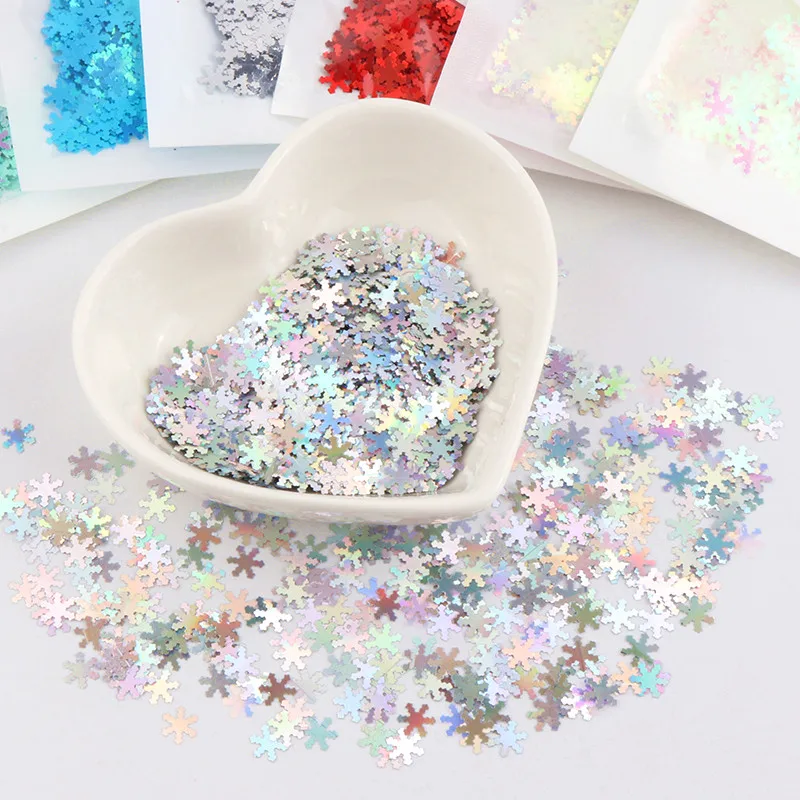 20g Glitter Snowflake Sequins for Crafts Loose Sequin Paillettes