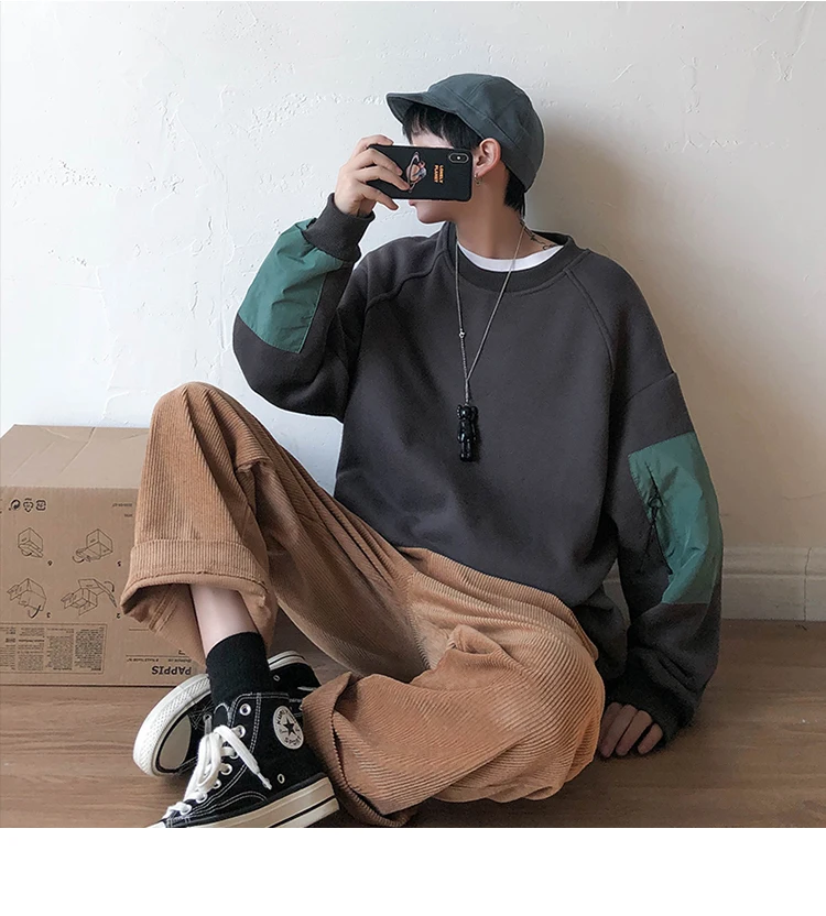 Мужской утепленный бархатный пуловер с круглым вырезом и длинным рукавом, свободные пальто с капюшоном, толстовки на молнии, повседневная мужская одежда, хлопковая толстовка