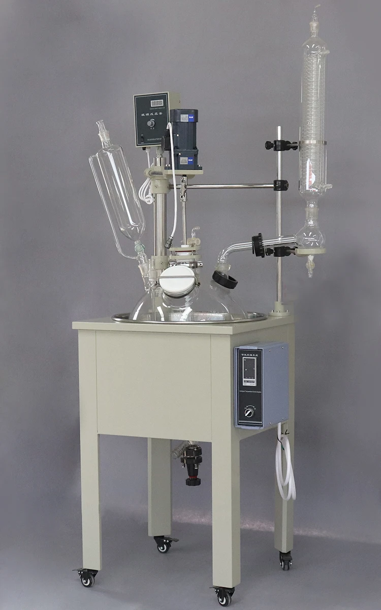 30L лабораторный и промышленный реакционный чайник однослойное стекло перемешиваемый реактор