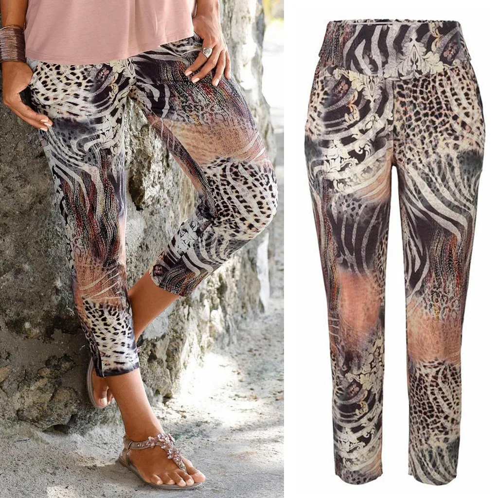 Женские полосатые пляжные брюки с высокой талией и принтом, обтягивающие легкие брюки, длинные штаны, песочные брюки