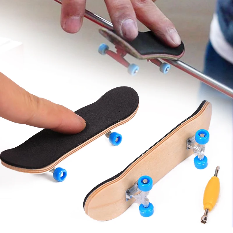 wooden Wood Grit Complete New Finger Skate Collectibles Desk Toys Yellow Foam Fingerboard Purple Hobbies - Цвет: wooden