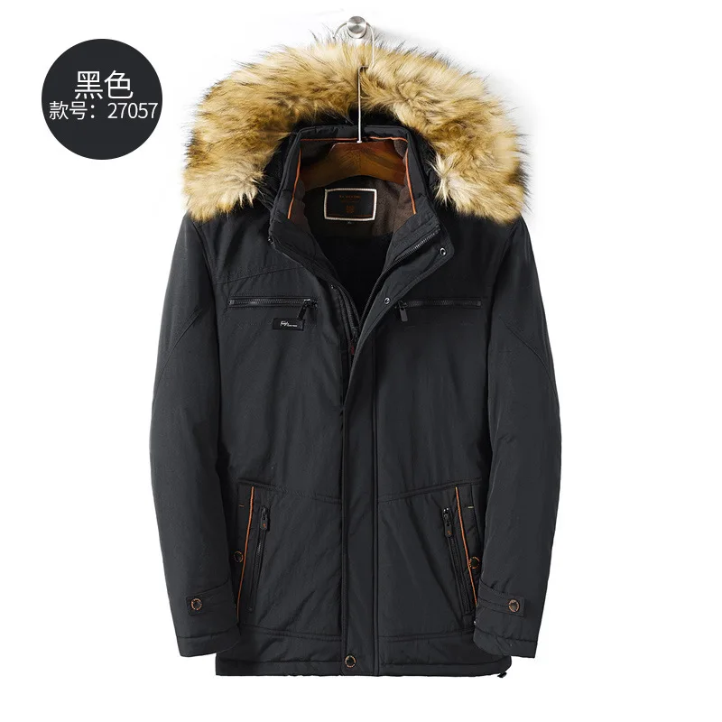 

70199 #2018 Winter New Style Mid-length Cotton-padded Clothes Men's Windproof Thick Stand Collar Hooded Charging Heating Cotton-