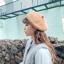 Берет s Женская громоздкая унисекс зимняя теплая шапка в стиле ретро для мужчин и женщин теплая шапка с ушками винтажный капор теплая прогулочная шапка