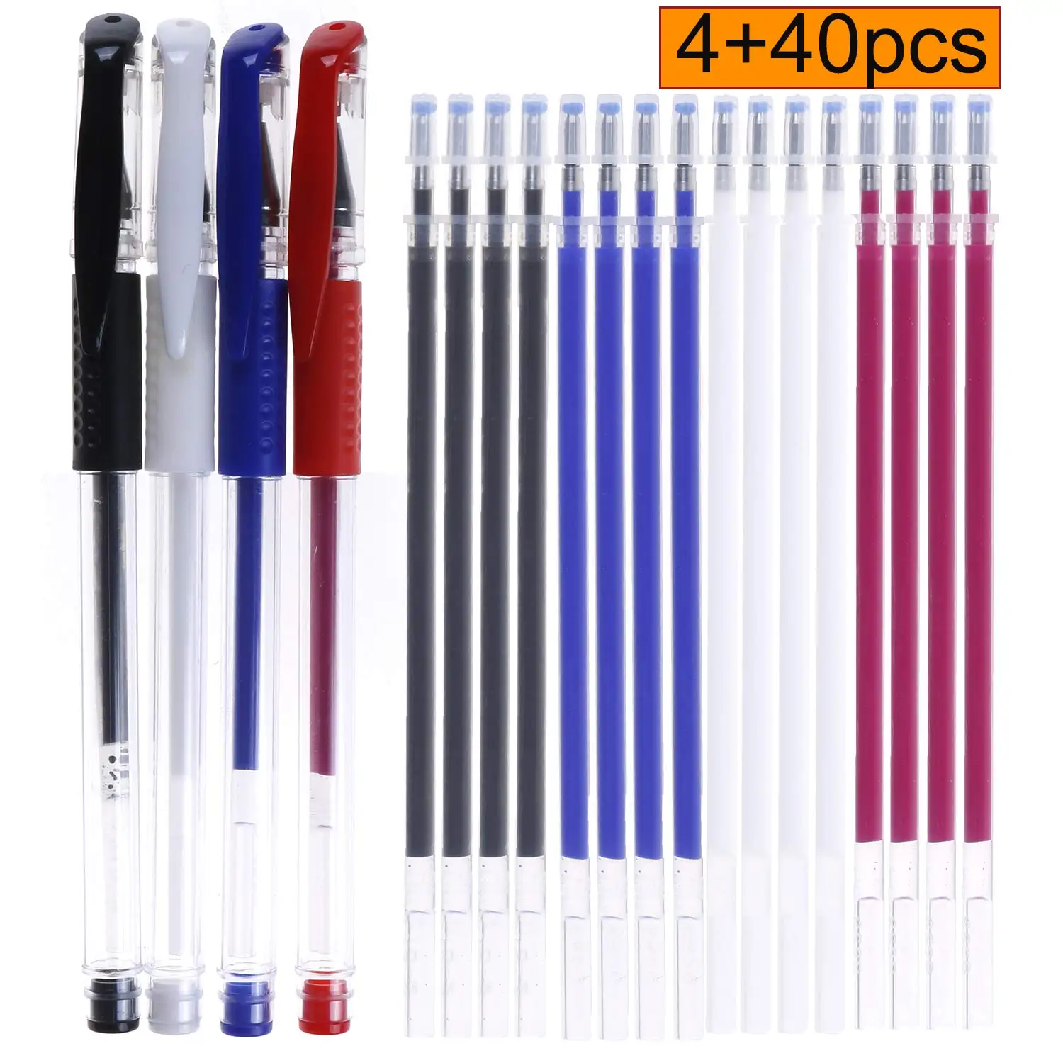 

4 Pieces 8set Heat Erase Pens with 40 Heat Erasable Fabric Refills Marking for Sewing, Quilting and Dressmaking(4 Colors)