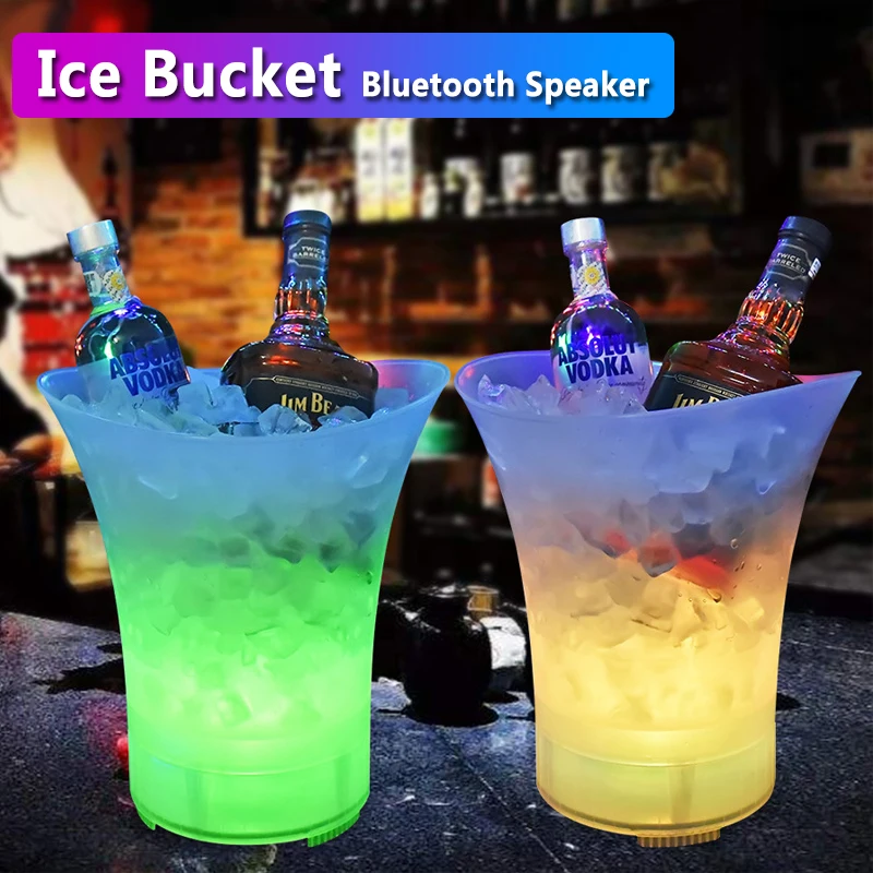 New Ice Bucket Bluetooth Speaker Colorful Led Wireless Column Party