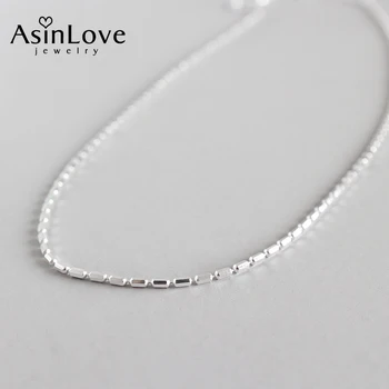 

AsinLove Real 925 Sterling Silver Car Flower Barrel Shape Necklace Minimalist Chic All-match Chain for Women Gift Fine Jewelry