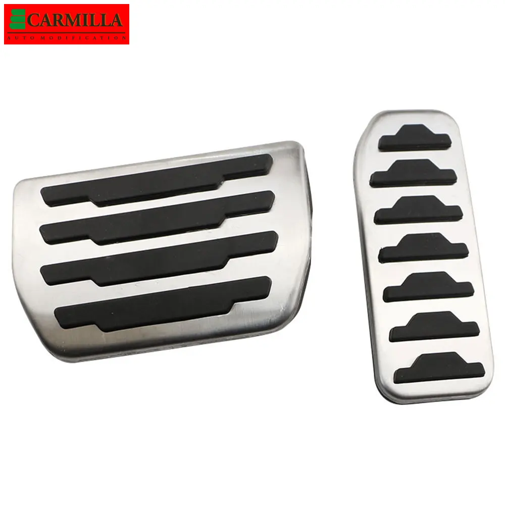 Carmilla Car Pedals for Jaguar E-Pace Epace Stainless Steel Auto Brake Gas Pedal Protection Covers