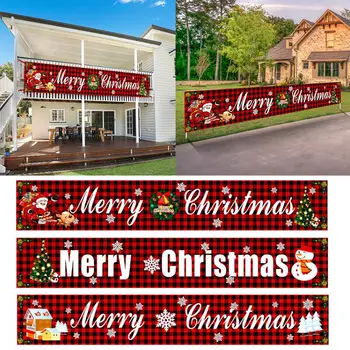 

New Merry Christmas Banner Christmas Decorations for Home 2020 Navidad Outdoor Store Banner Flag Pulling Happy New Year 2021