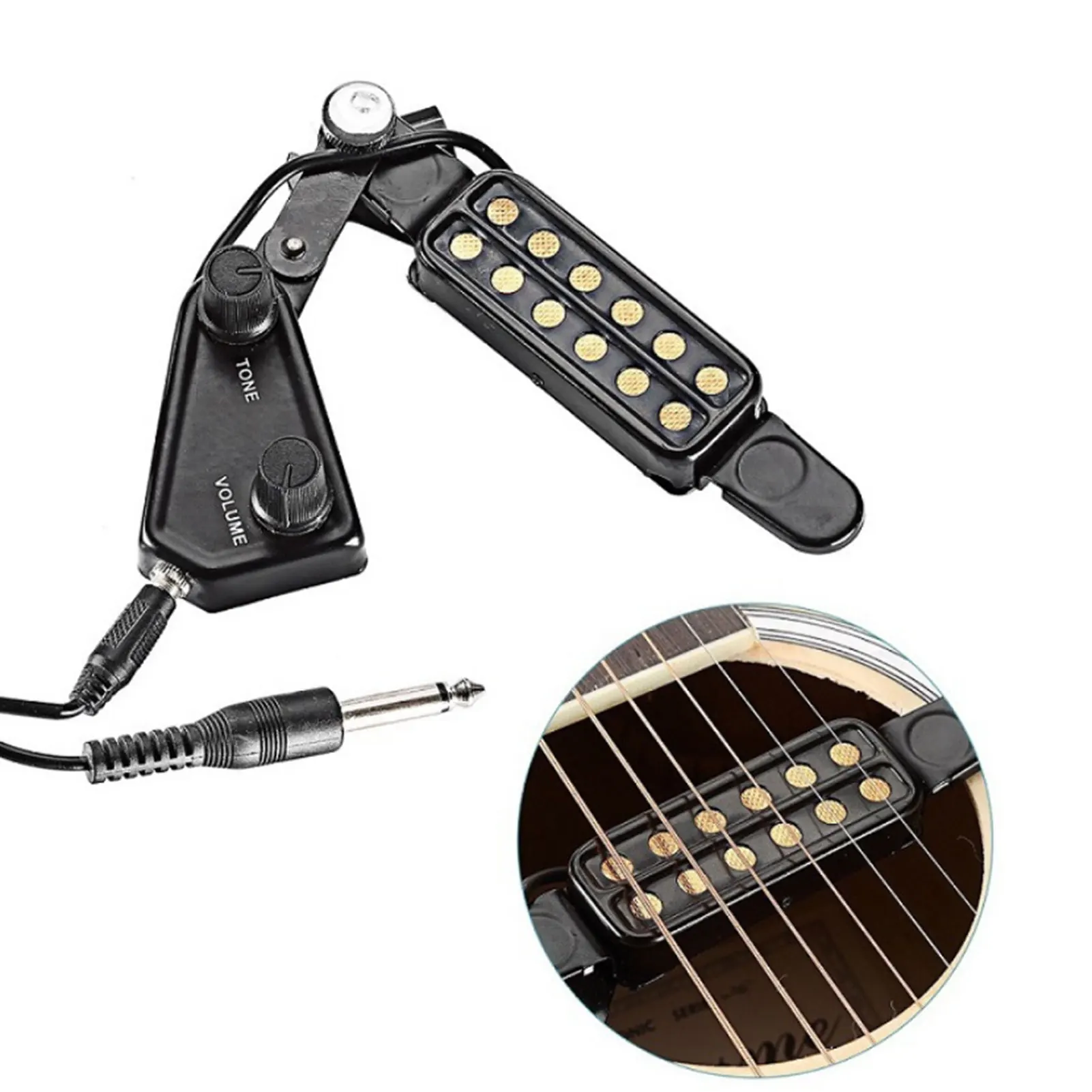 12-hole Micro guitare acoustique Trou sonore Pickup Transducteur magnétique  Contrôleur de volume de tonalité Câble Audio - Cdiscount Instruments de  musique