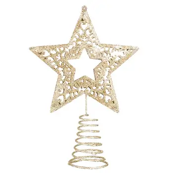 

Golden Star Decorative Christmas Tree Toppers Star Christmas Tree Ornament Xmas Tree Toppers Ornament Christmas Layout
