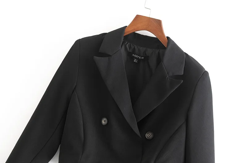 

71hh8-1584 2018 Autumn New Style Fashion Black Fold-down Collar Short Small Suit Coat Tops Women's