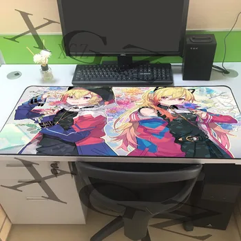 

XGZ Game Large Size Mouse Pad Anime Cute Sister Black Locking Edge Laptop Table Mat Rubber Universal Non-slip for Csgo DOTA 2