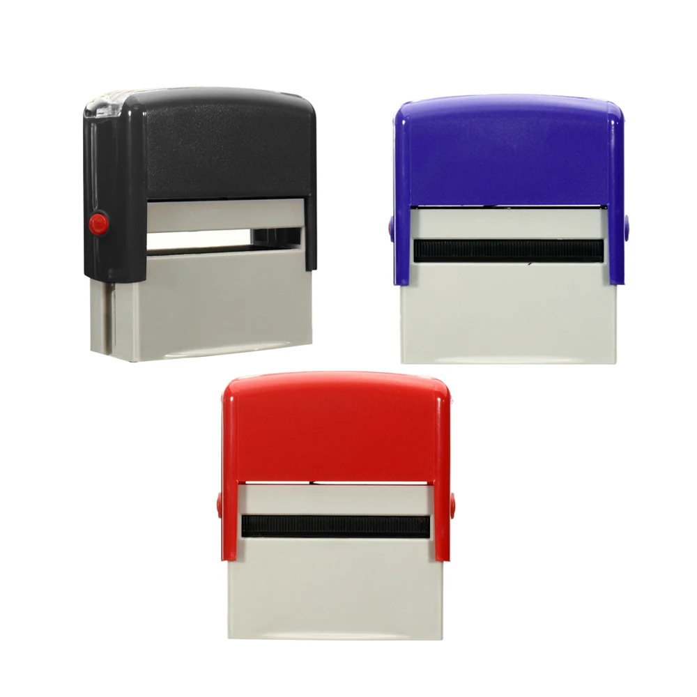 Custom Personalised Self Inking Rubber Stamp Kit Business Name Address