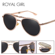 Бренд Royal Girl, портативные складные Складные солнцезащитные очки для мужчин и женщин, модные Ретро Винтажные зеркальные очки для вождения, Классические ss219