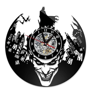 

Batman Cosplay Wall Clock Vinyl Record Wall Clock Retro Nostalgia Timepiece COS Accessories Props Christmas Halloween