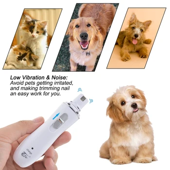 

White Electric Dog Cat Paws Nail Grooming Trimmer Tools USB Charging Pet Nail Clippers Rechargeable Dog Nail Grinders Hot