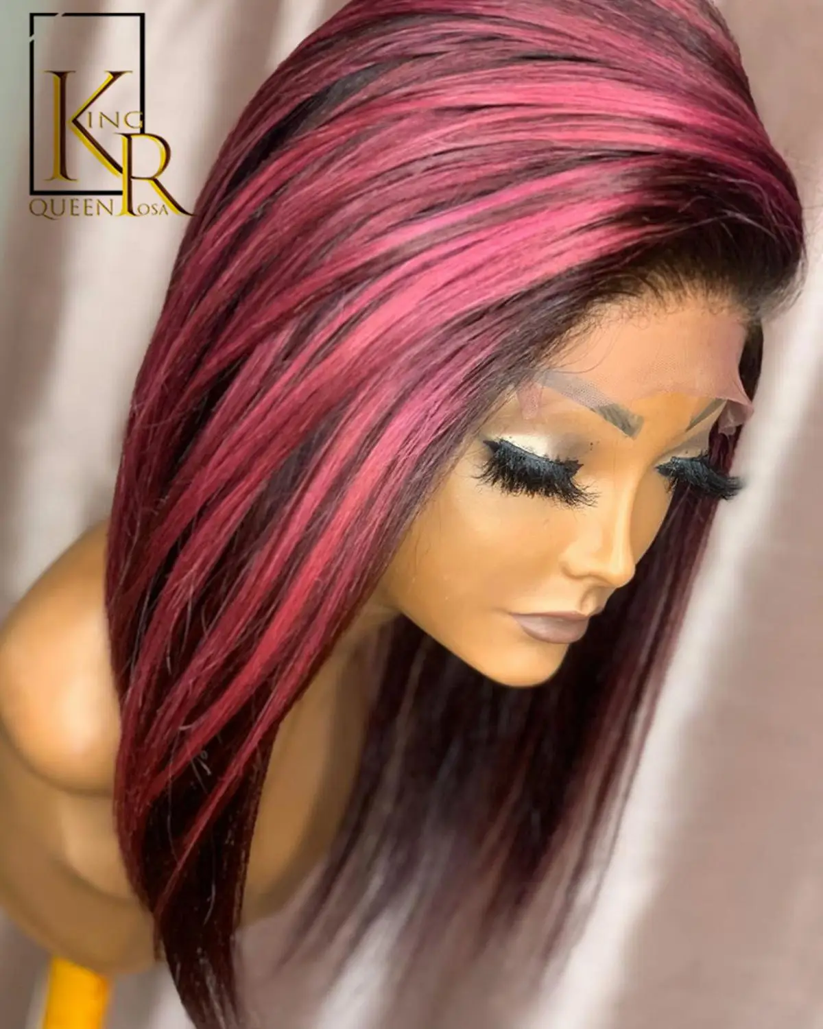 

99J Highlight Ombre Colored Wig 13X4 Remy Brazilian Straight BOB Wig Lace Front Human Hair Wigs For Women Pre Plucked 130Density