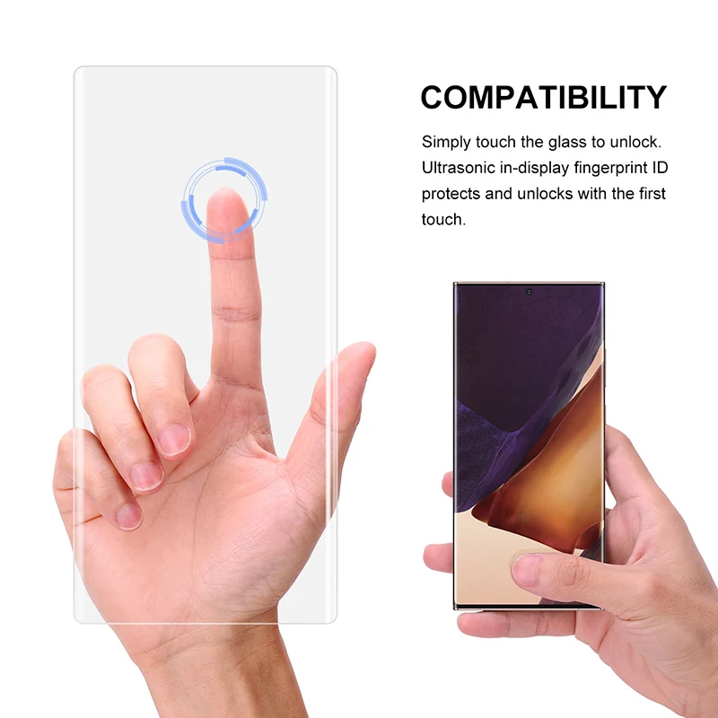 100Pcs/Lot Wholesale UV Tempered Glass For Samsung Galaxy Note 20 Curve Full Liquid Screen Protector For Note 20 Ultra 5G Glass