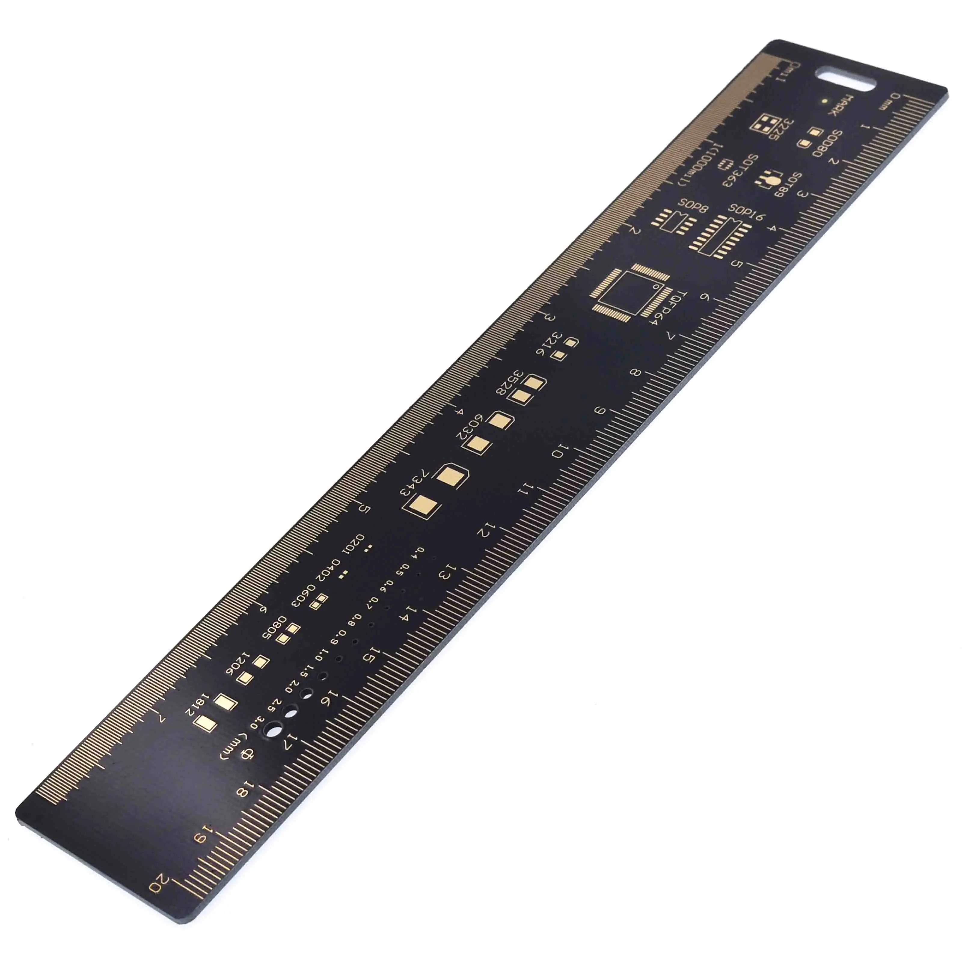 15 см 20 см 25 см 30 см Многофункциональный PCB линейка, измерительный инструмент резистор микросхема конденсатора IC диод поверхностного монтажа транзистор посылка 180 градусов