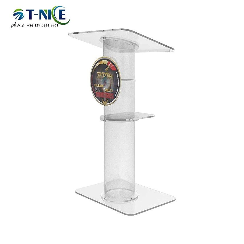 Award Podium Church Prayer Blessing Pulpit Acrylic Transparent Podium Commercial Events Lectern Laptop Dais