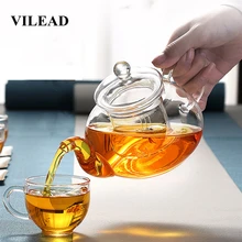 VILEAD густой чайный горшок из боросиликатного стекла ручной работы термостойкий цветочный Чайник Китайский кунг-фу чай ароматизированный послеобеденный чай аксессуар
