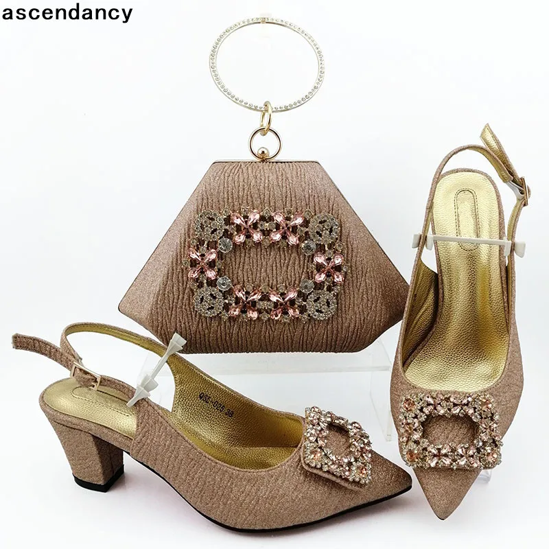 Новинка, итальянские вечерние туфли и сумочка в комплекте, дизайнерский комплект из обуви и сумки, высококачественные туфли-лодочки женская обувь свадебные туфли