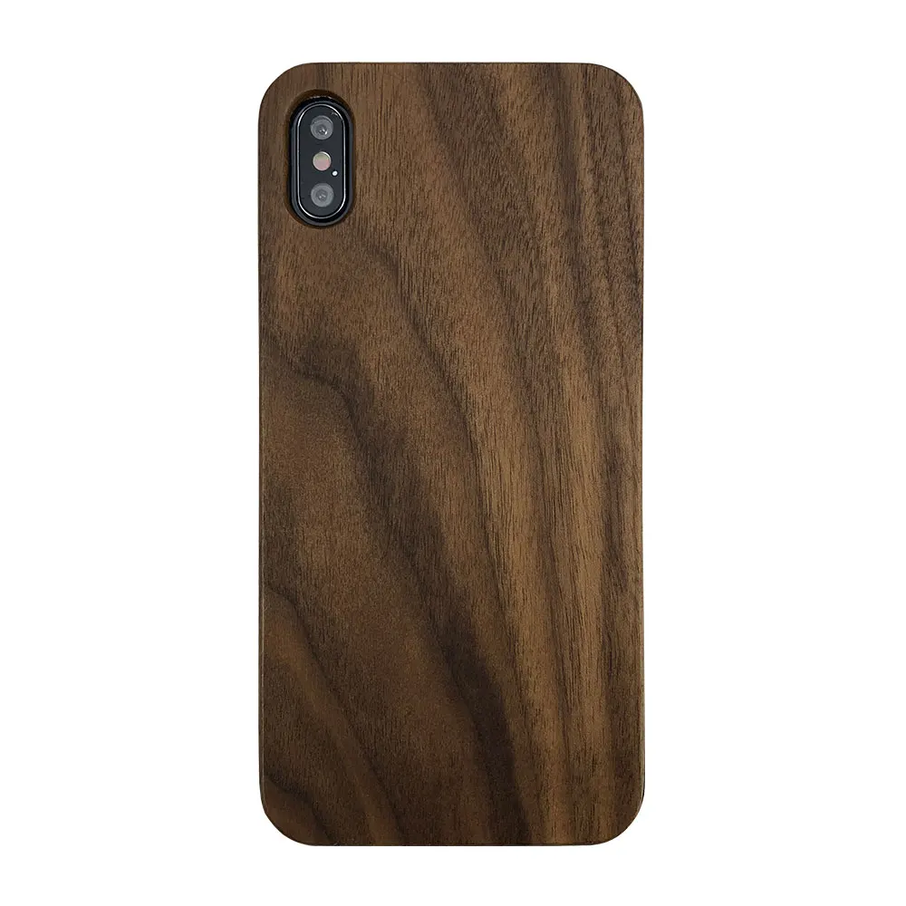 Деревянный ящик для iPhone 11 Pro Max эко бамбуковый чехол для iPhone XS Max XR X 8 7 6S 6 Plus 5S SE 5 роскошный деревянный силиконовый чехол - Цвет: Walnut
