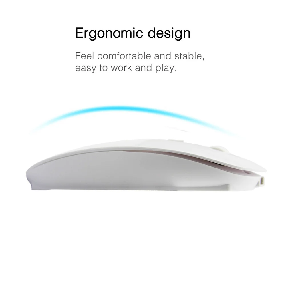 Wireless Rechargeable Silent Mouse Mini Optical Mute Mice 2.4Ghz 1600DPI Ergonomic Slim USB Mause For PC Computer Desktop Laptop