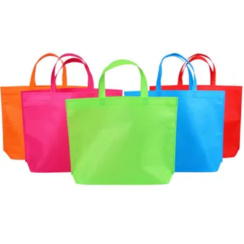 

10PC Multi-use Gift Tote Bags Solid Bags Color Kids Handle Bag Birthday with DIY Treat Bag Party 7 Non-woven Shopping Gift favor