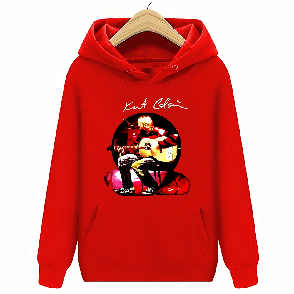 Винтажная Мужская футболка в стиле 90-х Nirvana L Band Tour, толстовки с капюшоном в стиле Гранж рок - Цвет: Красный