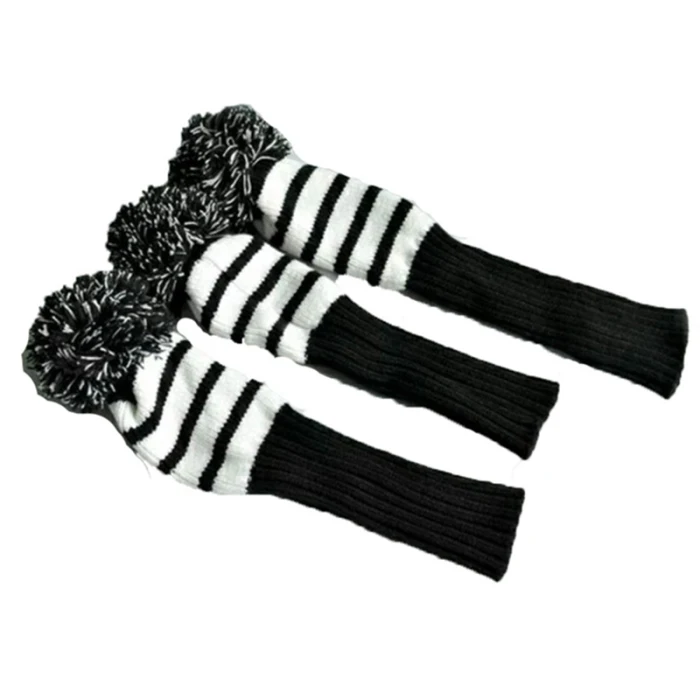 Металлический деревянный красный/черный чехол для гольфа, вязаный чехол для головы с помпонами, набор прочных износостойких M88