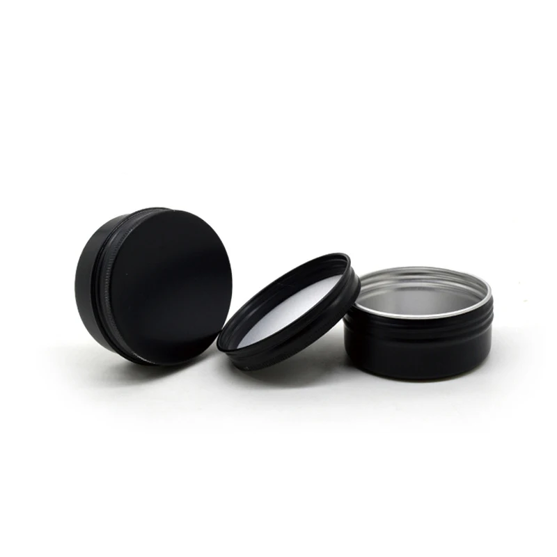 100pcs 10ml 15ml Empty Black Aluminum Jar Cream Tin Cosmetic Lip Balm