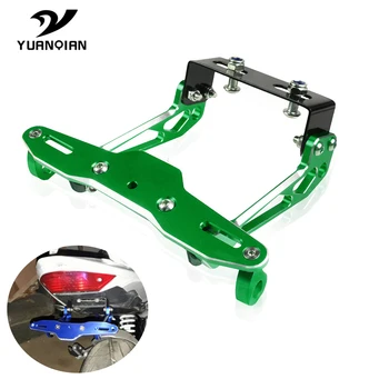 

Universal CNC Motorcycle Aluminum License Number Plate Frame Holder Bracket For kawasaki Ninja ZX-6R Ducati monster W800/SE