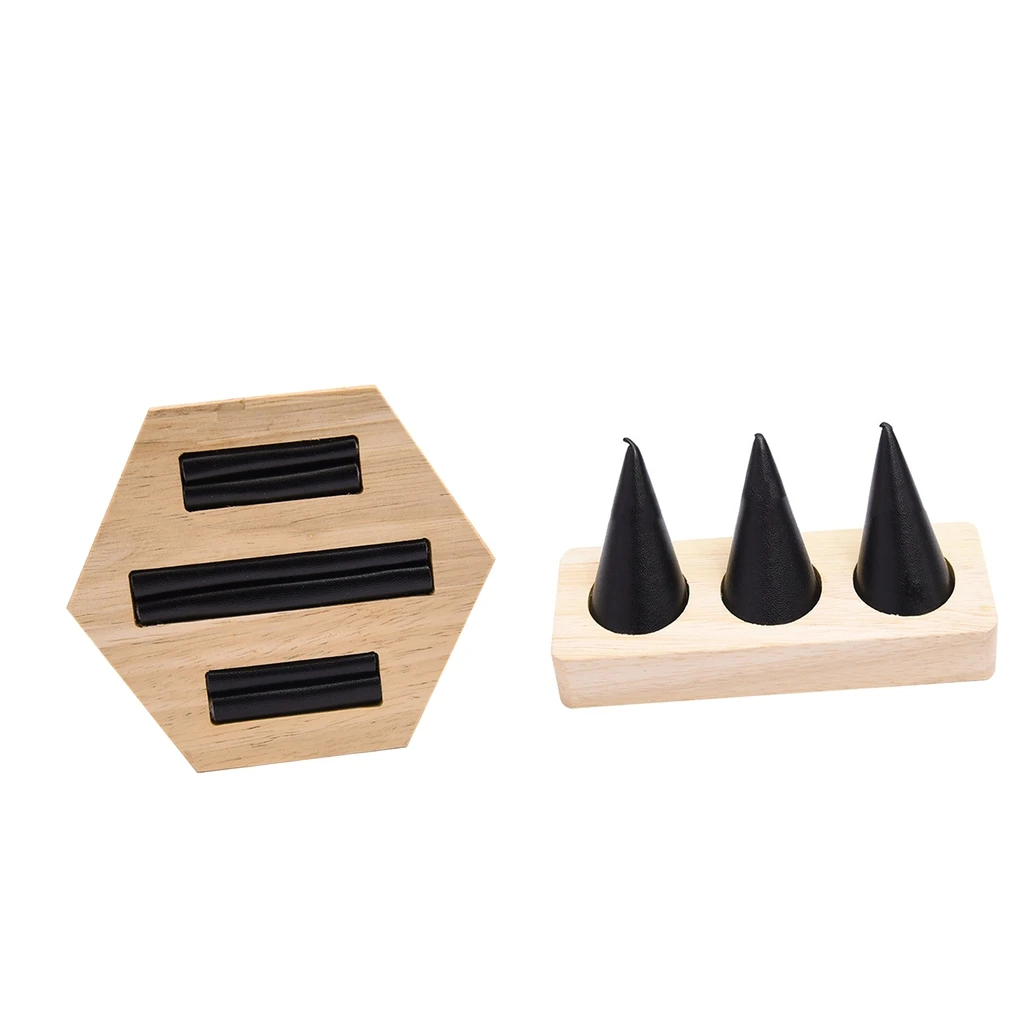 

2Pcs Wooden Stackable Jewelry Trays Rack Dresser Drawer Organizer for Rings, Cuff Links Storage Display Showcase Holder Box