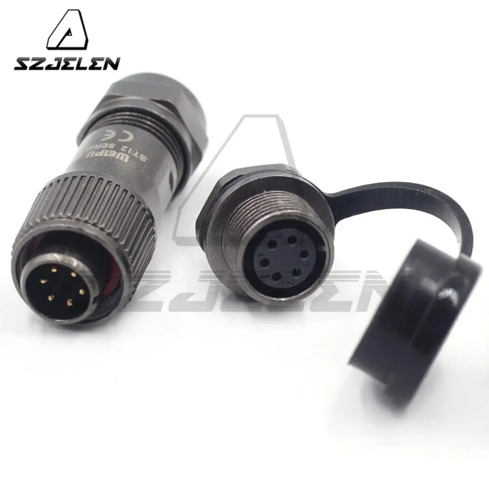

WEIPU ST12 series 6 pin Wire Connector LED Power Front-nut Waterproof Connector Plug & Socket Male and Female IP67