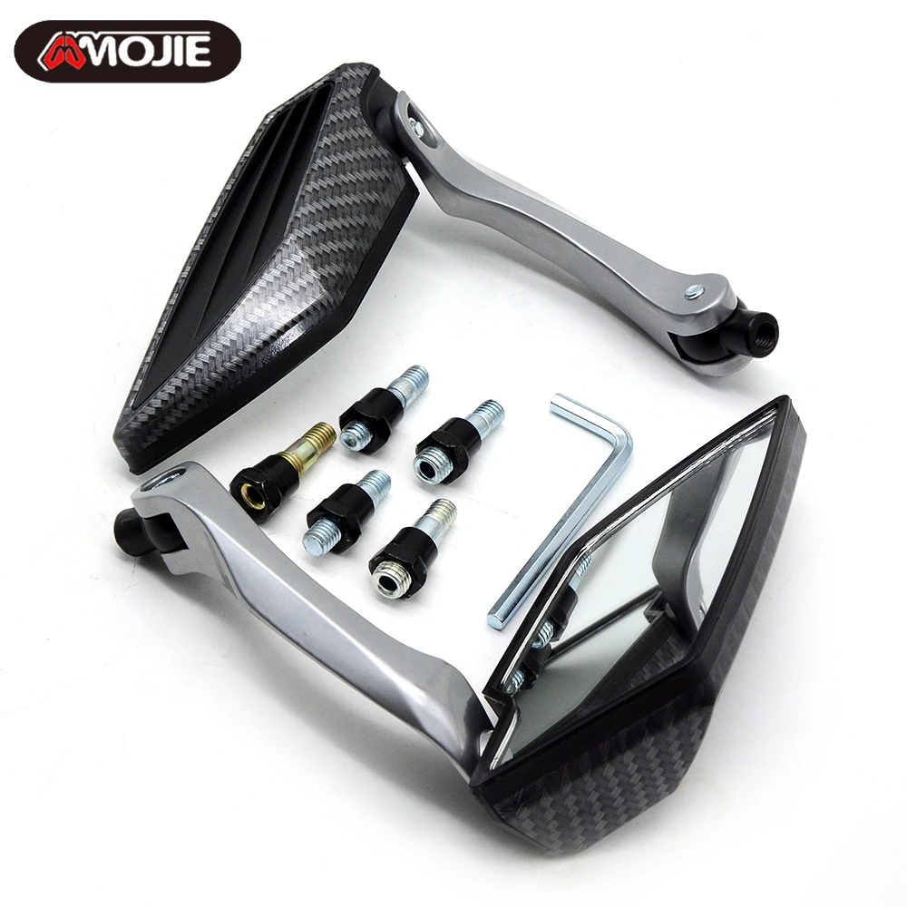 

Motorcycle Mirror Scooter E-Bike Rearview Mirrors Electrombile Back Side Convex Mirror 8mm 10mm Carbon Fiber Universal
