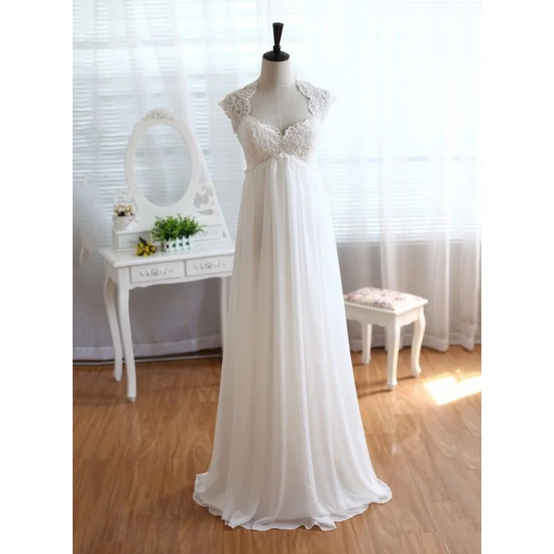 

Beach Wedding Dress Backless Lace Sleeveless Bride Dress Chiffon Sweetheart A-line Floor-Length Bridal Gowns Vestido De Noiva