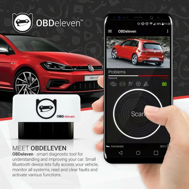 OBDeleven الأصلي OBD2 أداة تشخيص ل VW بولو جولف يدعم أندرويد ل Volkswagen/أودي A3 A4/مقعد/سكودا يمكن تصل إلى برو